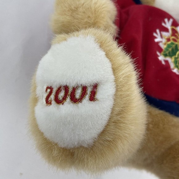 TB Toy Trading Co Tan Reindeer 13” Christmas Plush Red Snowflake Hoodie VTG 2001 - Picture 6 of 9